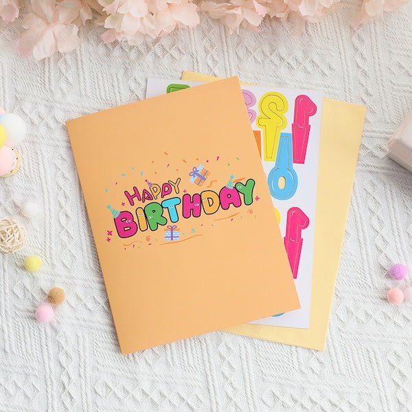 3D Gift Card - Happy Birthday Letters Card