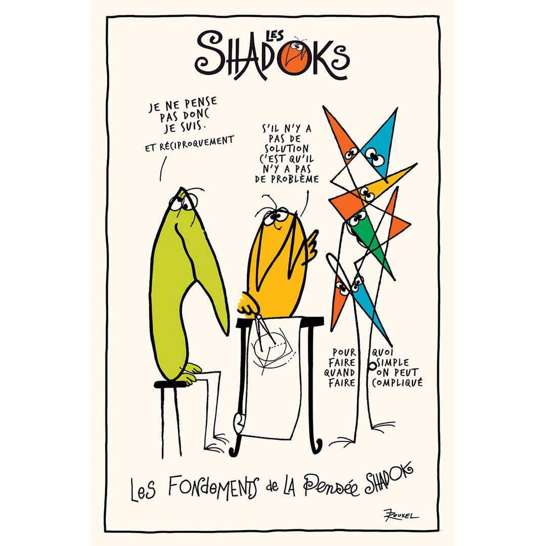 Torchon Shadoks Les fondements Ecru 48 x 72