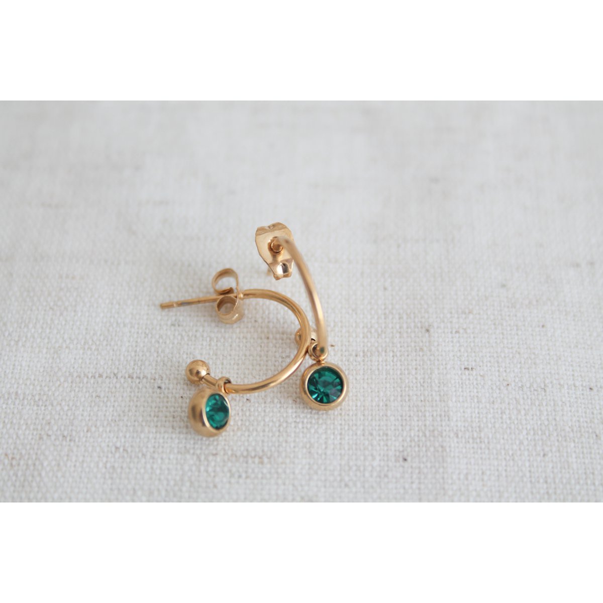 Earrings Azure Blue Diamond - Gold