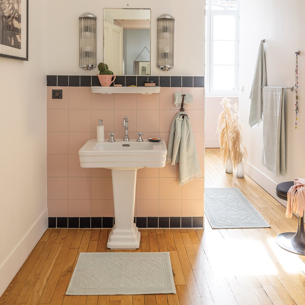 Tapis de bain uni Enzo Jade 54 x 64