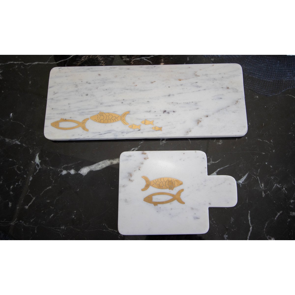 Golden fish marble cheese tray 40x15.5x1.5cm