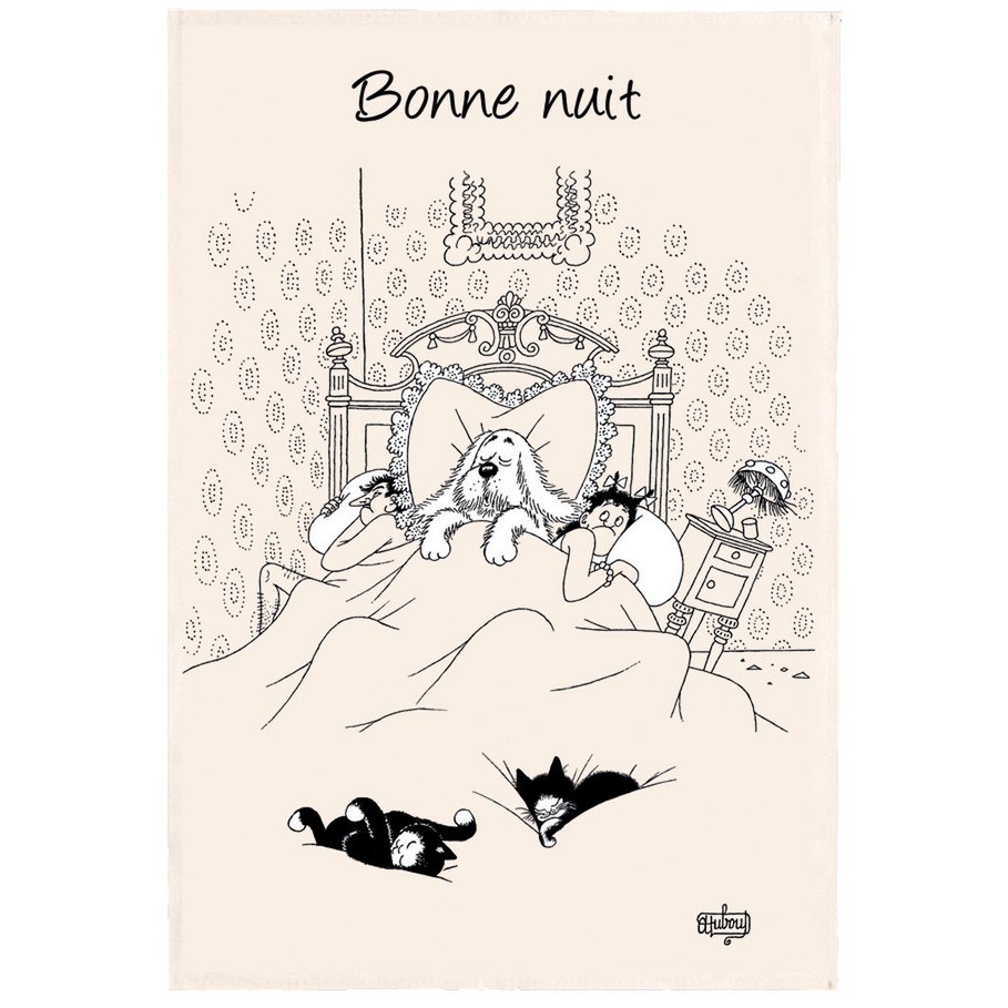 Dubout Good Night Tea Towel Ecru 48 x 72