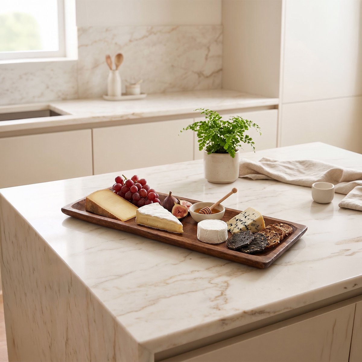 Decorative wooden tray 82x23x34cm