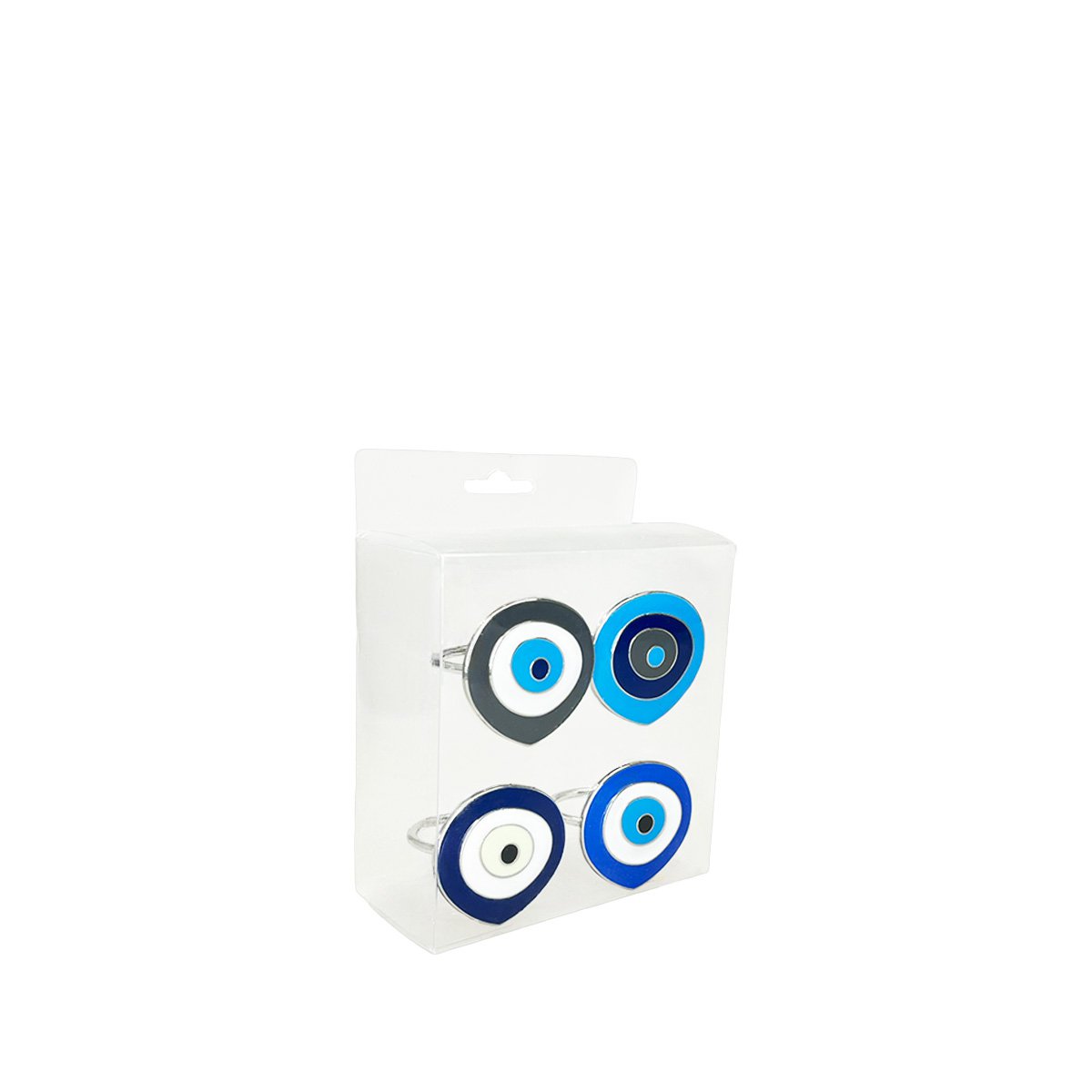 Set of 4 blue eye napkin rings