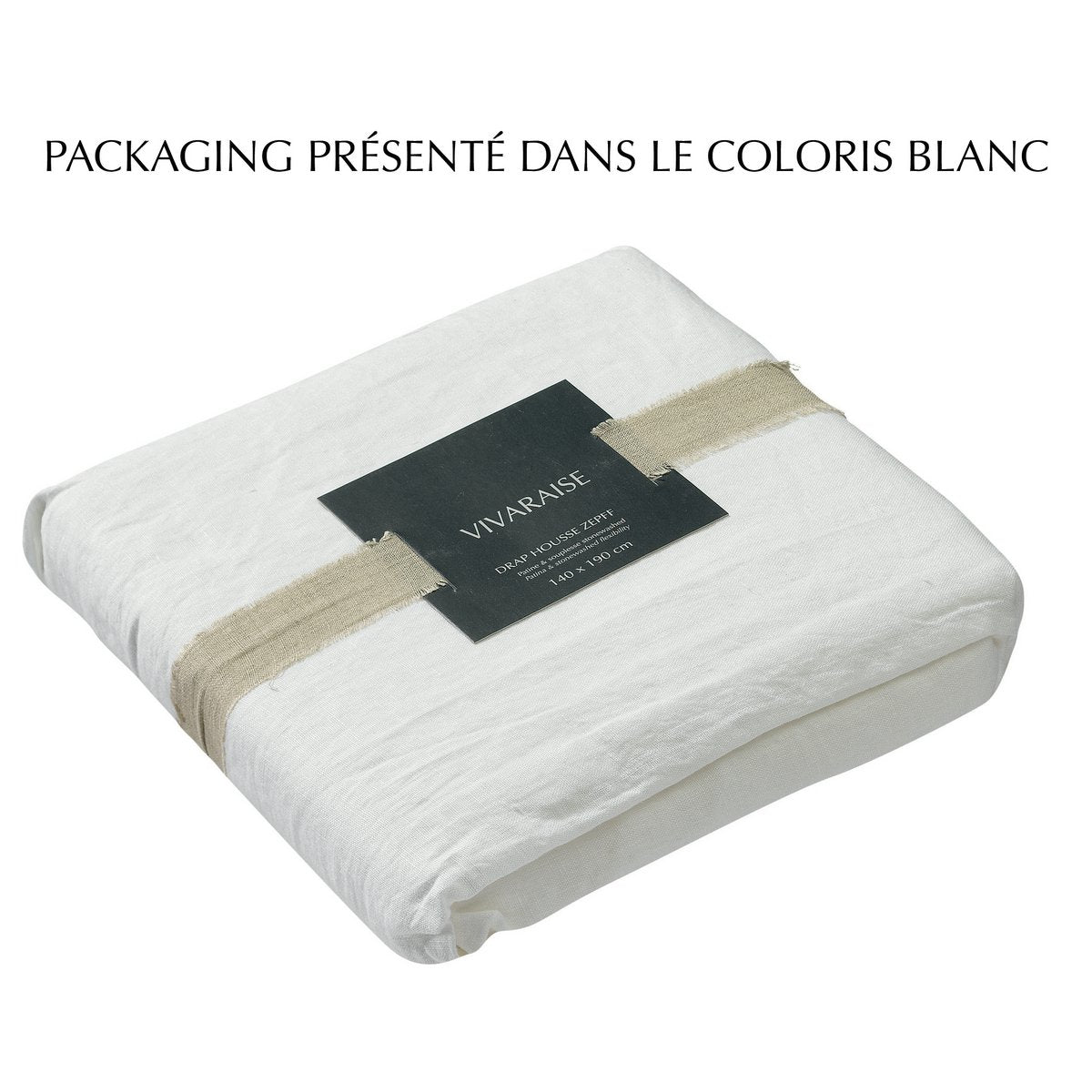 Zeff White stonewashed fitted sheet 180x200 hat 30cm