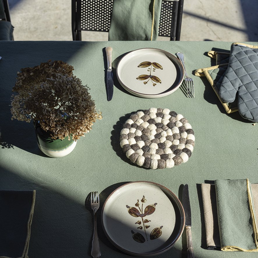 Recycled table towel Grace Matcha 40 x 40