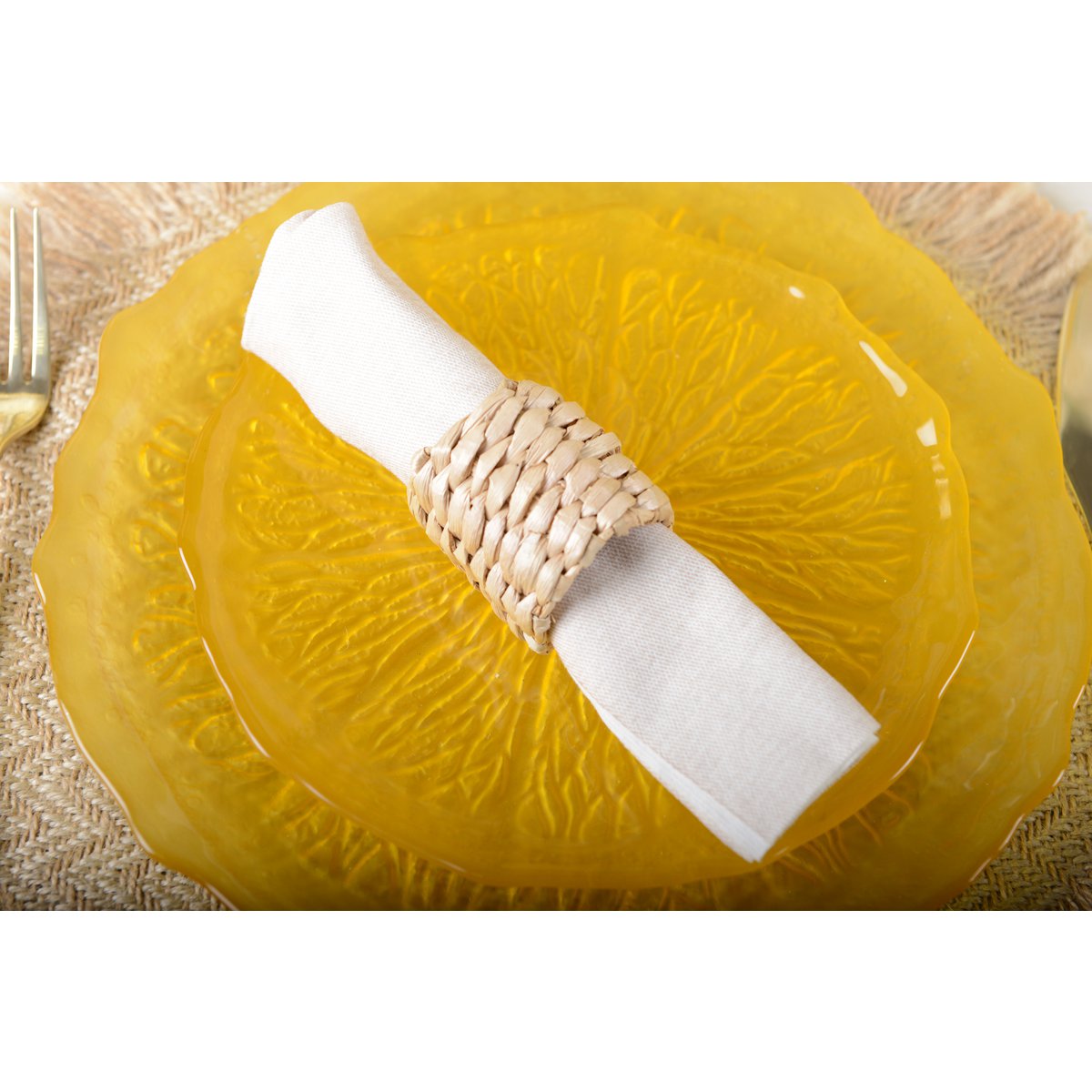 SET DE 4 RONDS DE SERVIETTE ROTIN