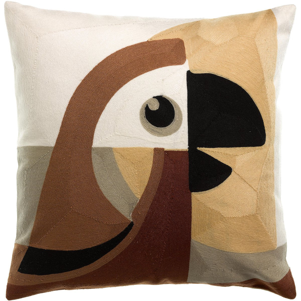 Loro Natural embroidered cushion 45 x 45