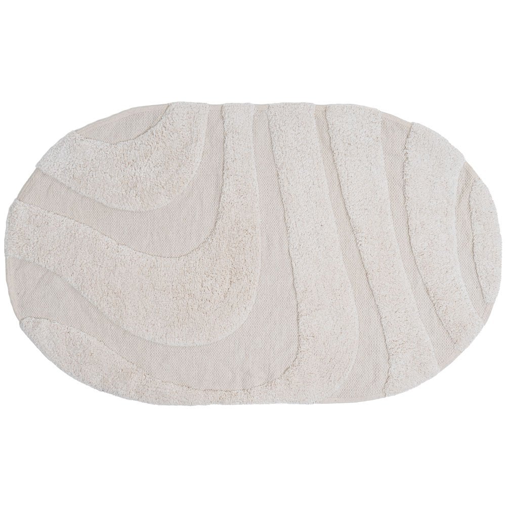 Bath mat Beau - Cream Oval 60 x 100 cm
