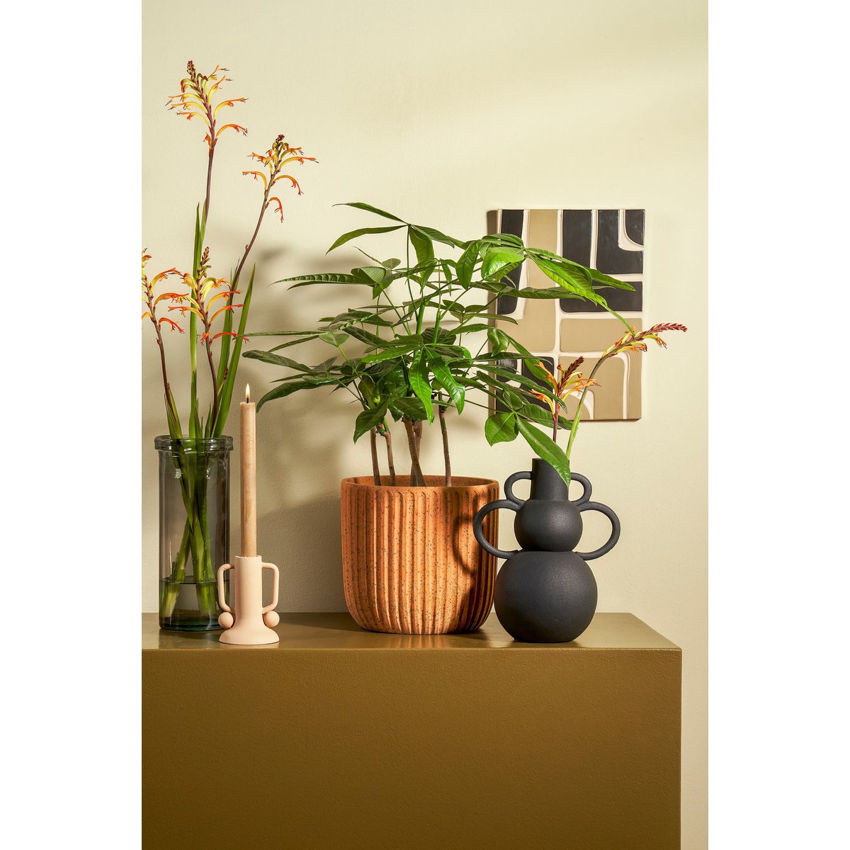 Candlestick Ula Beige