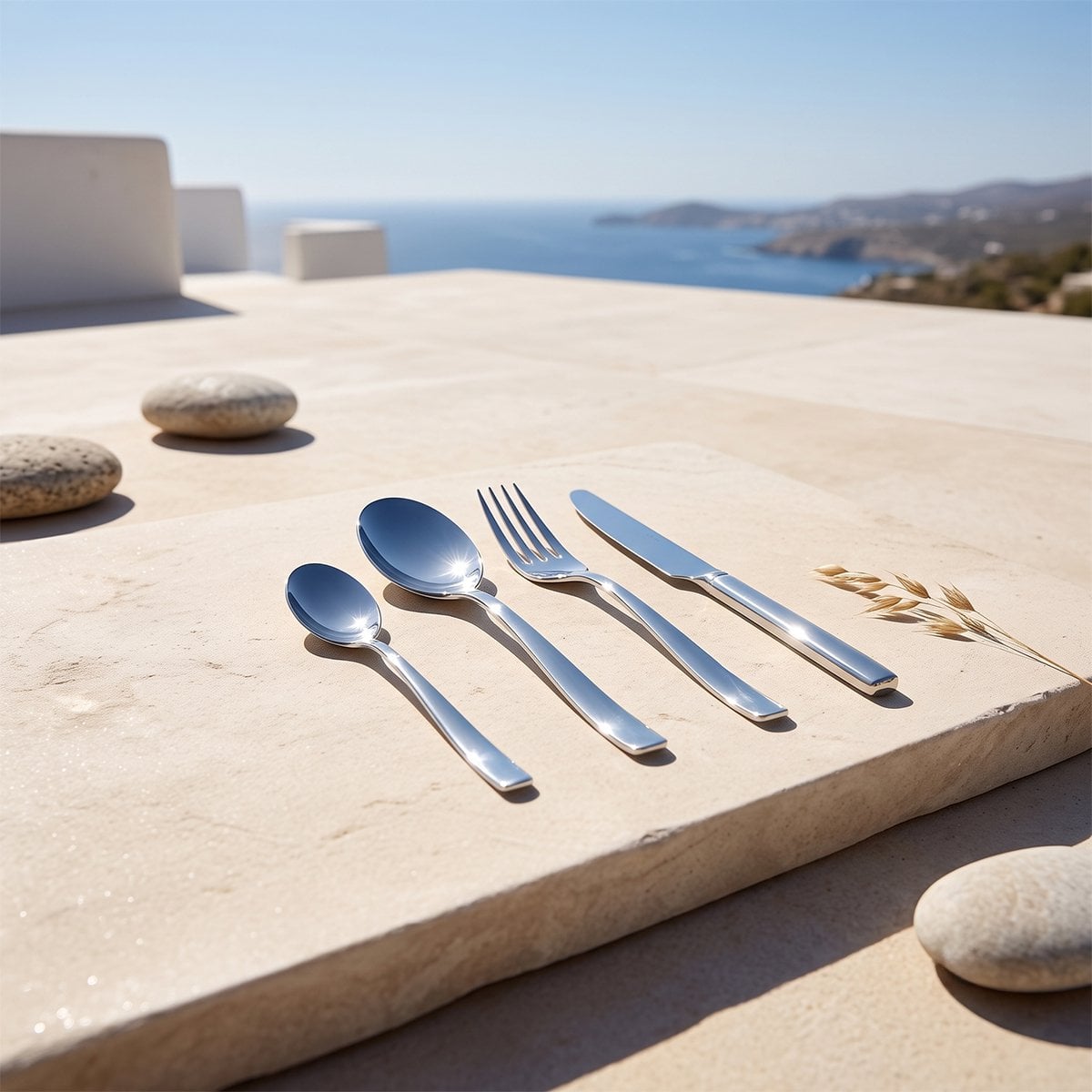 Cutlery set 24 pieces shiny silver