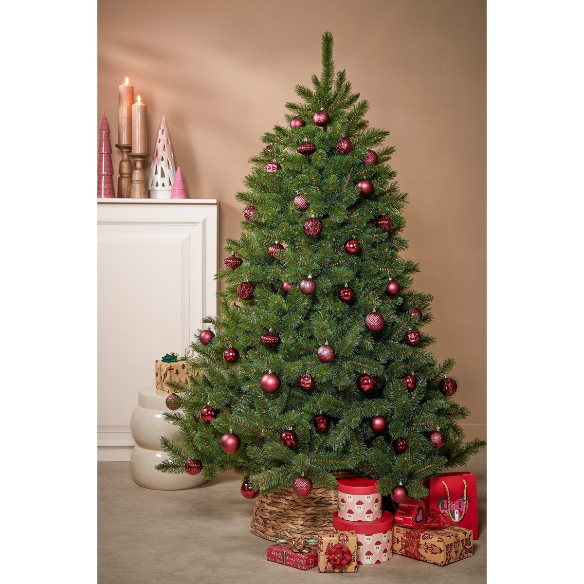Christmas ball set Dark red