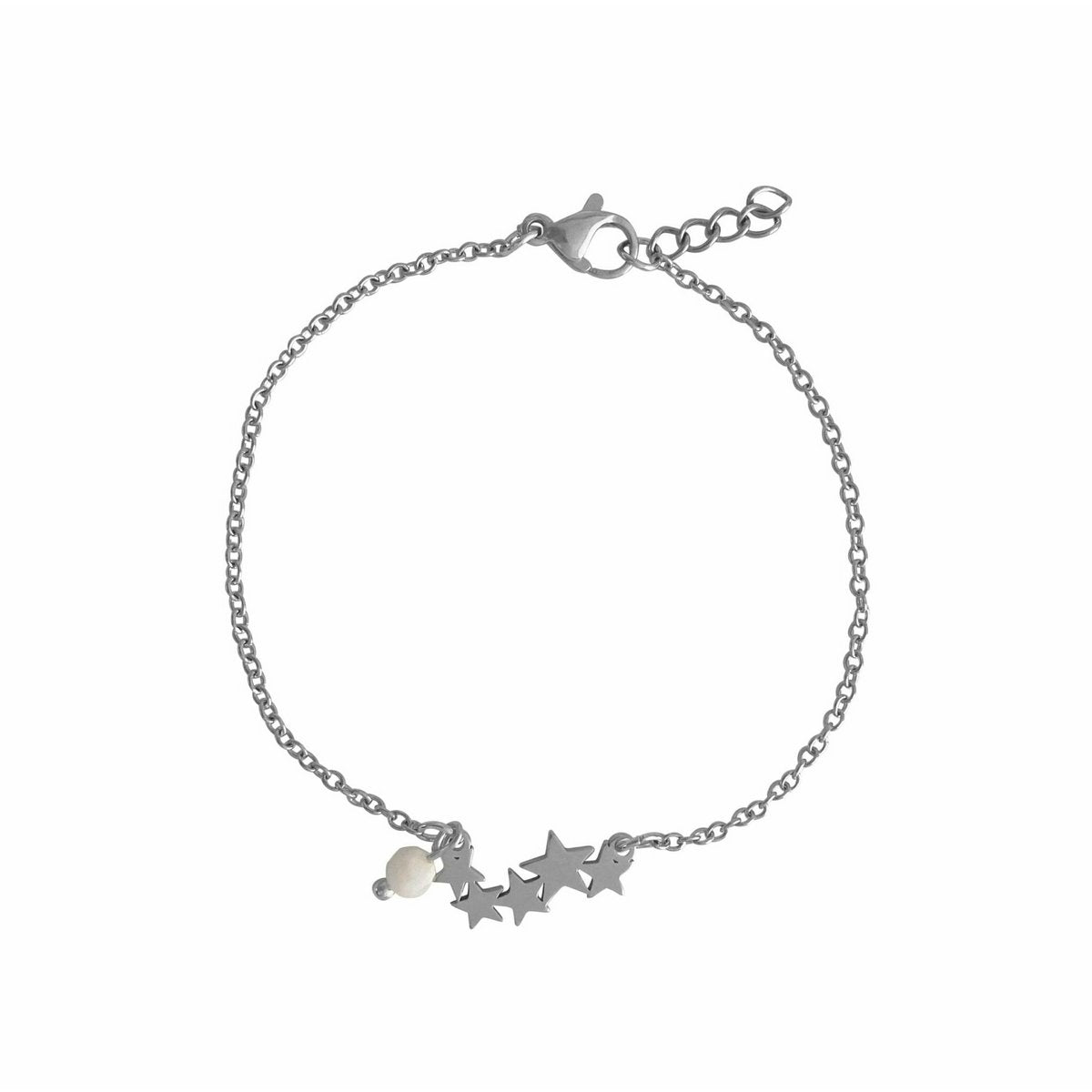 Bracelet Stars & Moonstone - Silver