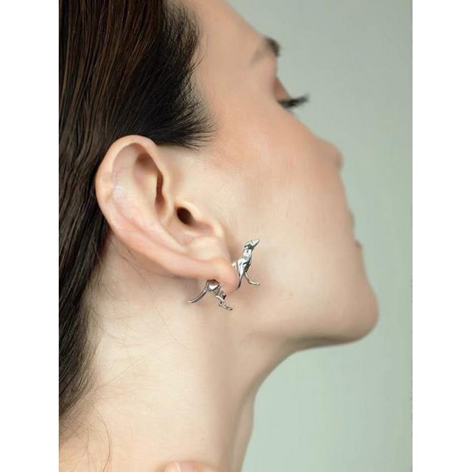 Puppy n Cat Design Double Sided Earring-one piece