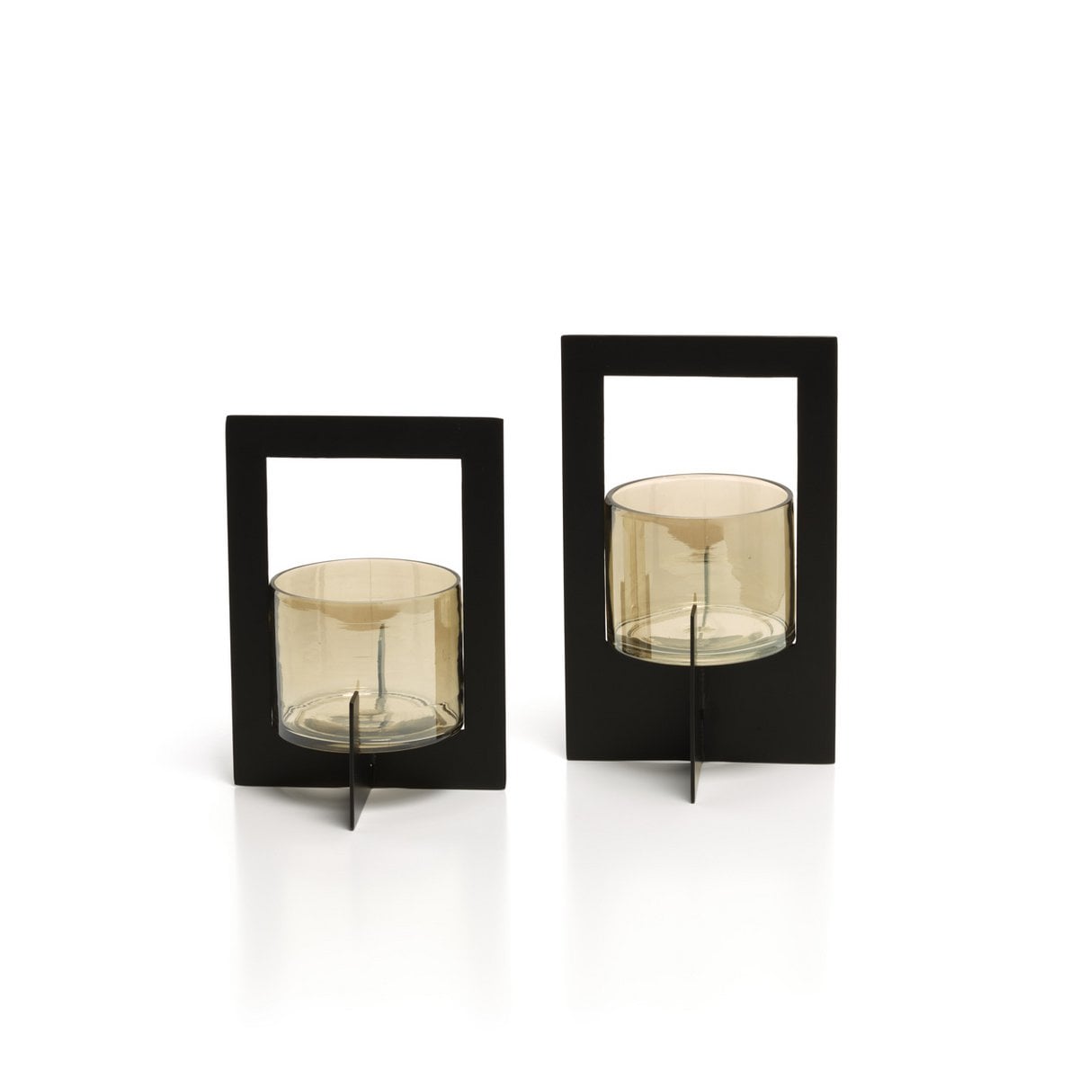 The Hurricane Framed Candle Holder - Black - L