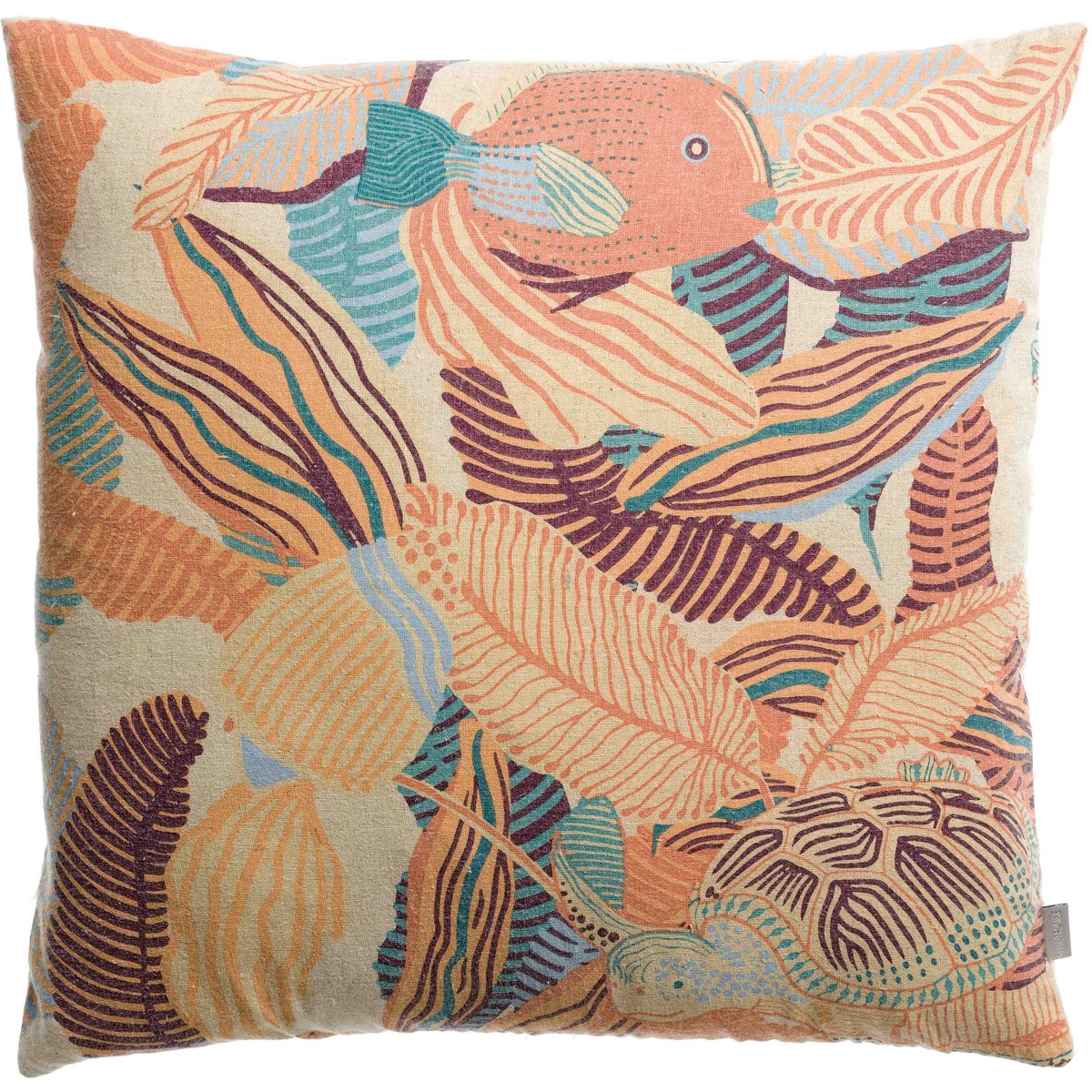 Dori Papaya print cushion 45 x 45