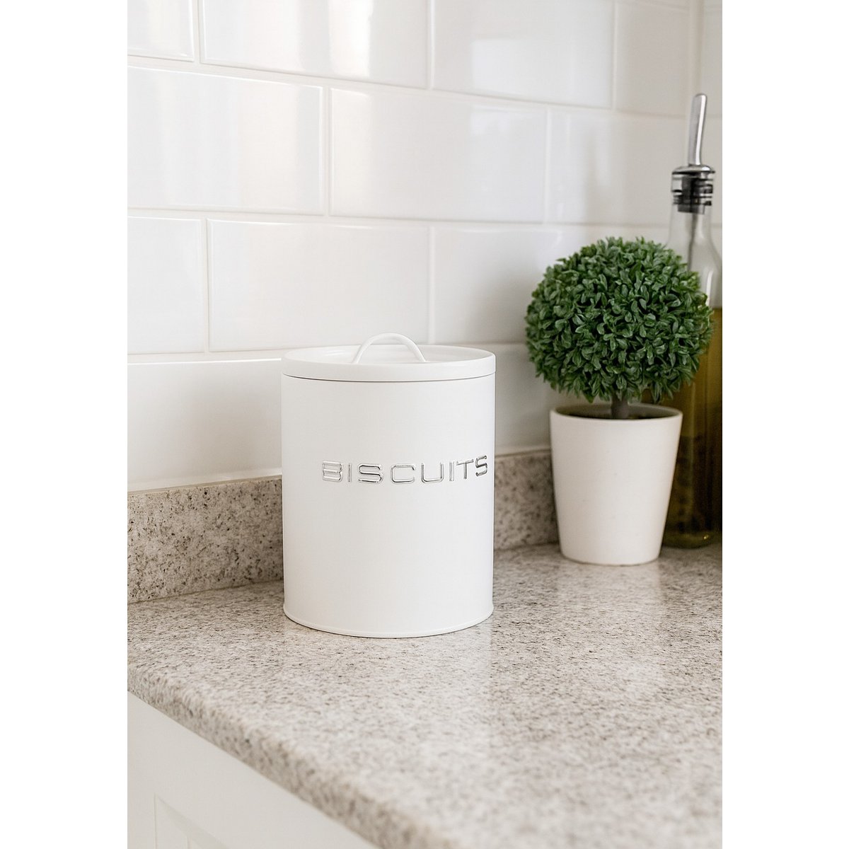 White and silver cookie box 13.5x13.5x17.5cm