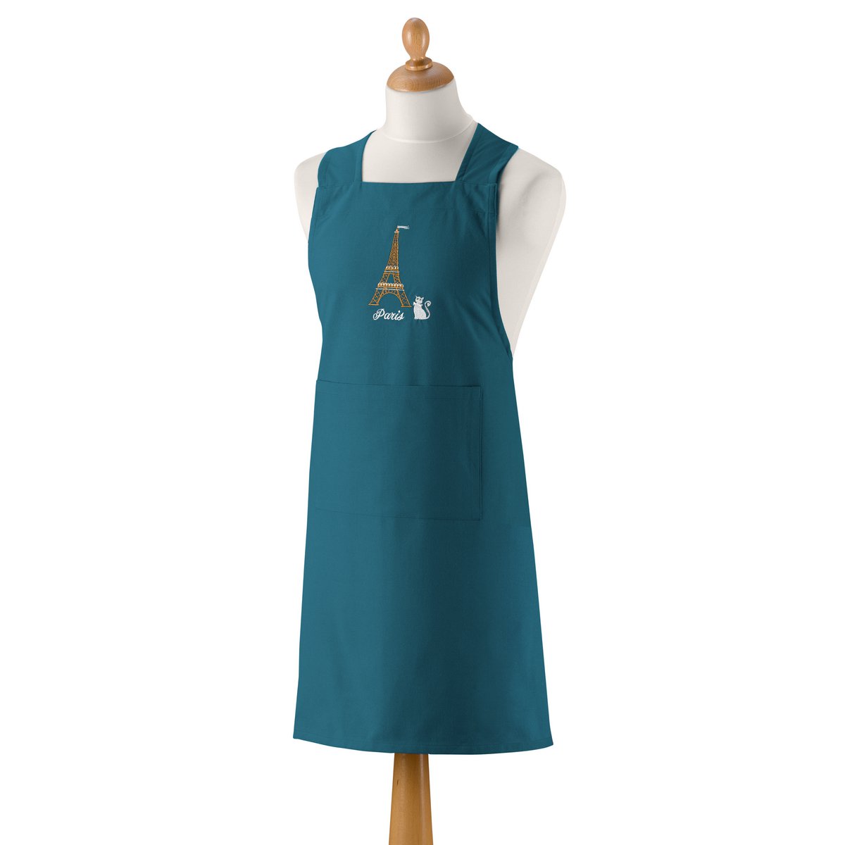 Recycled Japanese kitchen apron Eiffel Tower Peacock 125 x 85