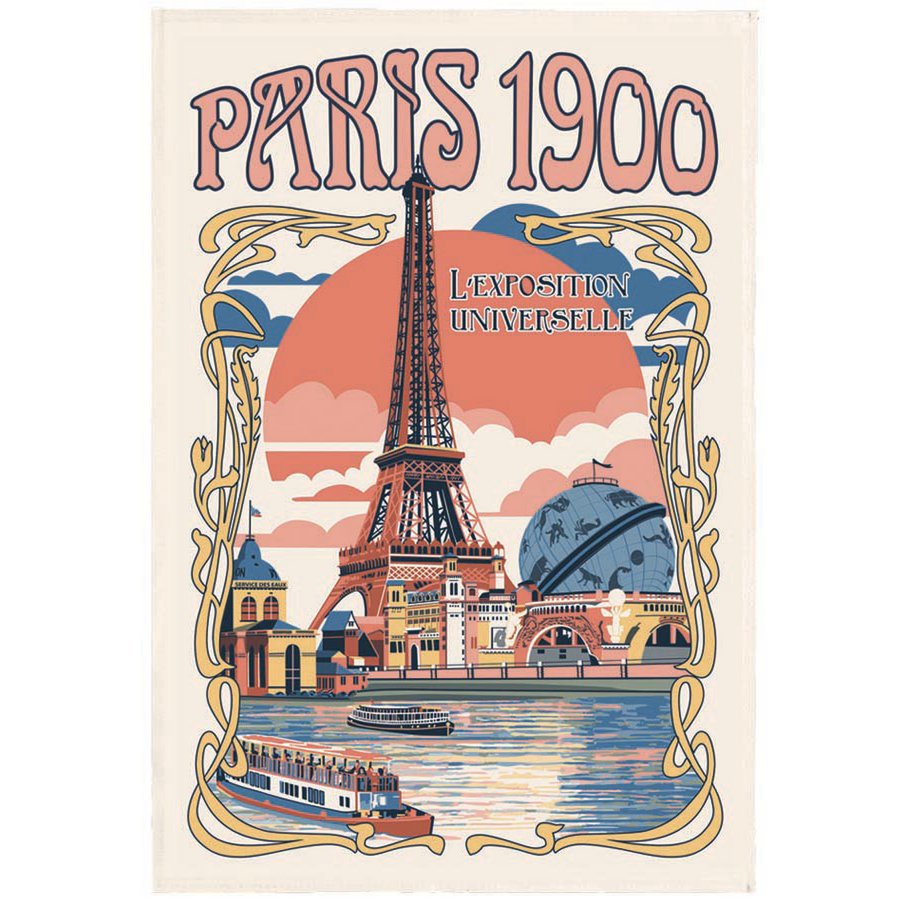 Paris Universal Expo Tea Towel Ecru 48 x 72