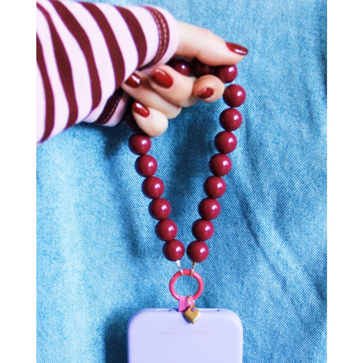 Phone cord beads XL - cerise