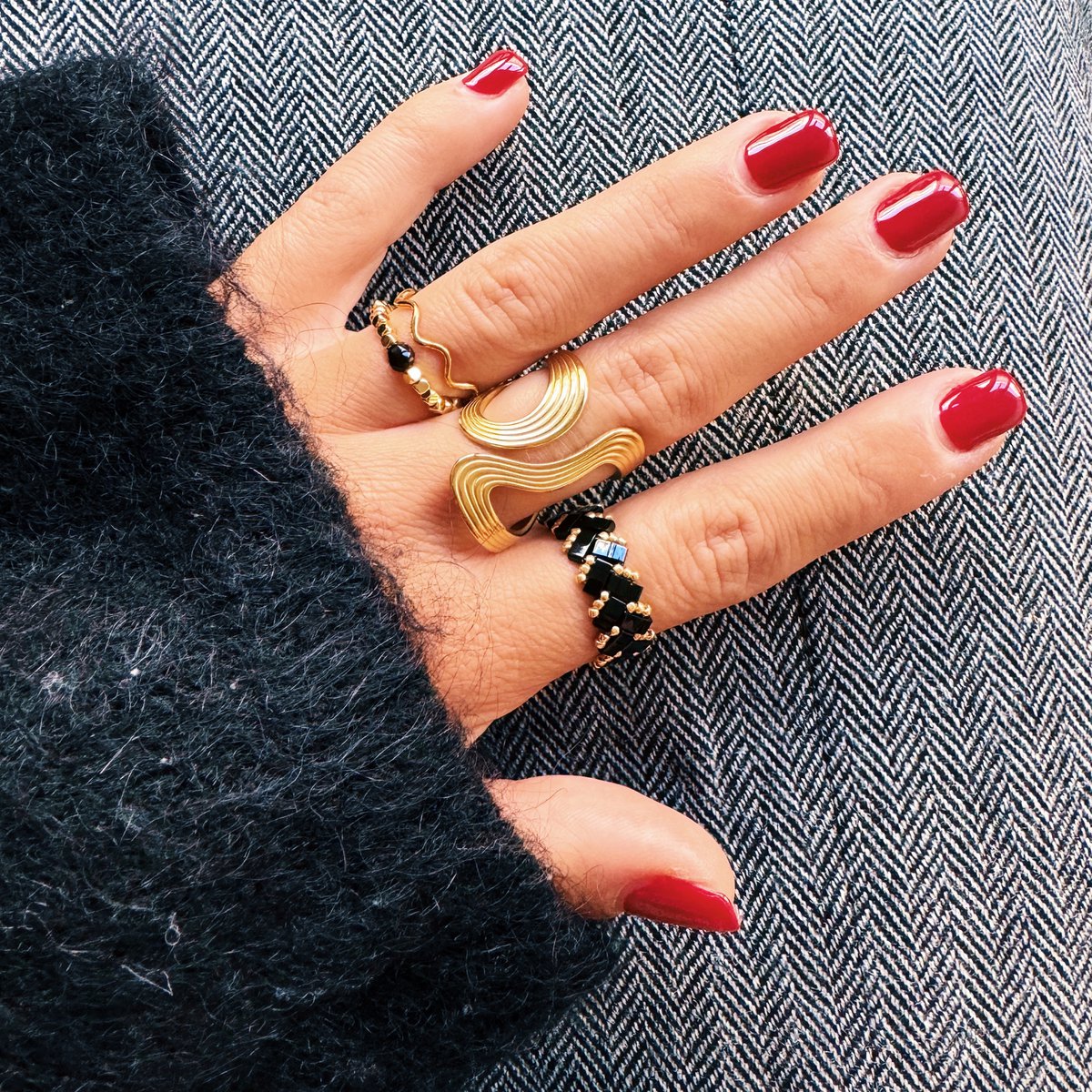 Statement Retro ring - gold