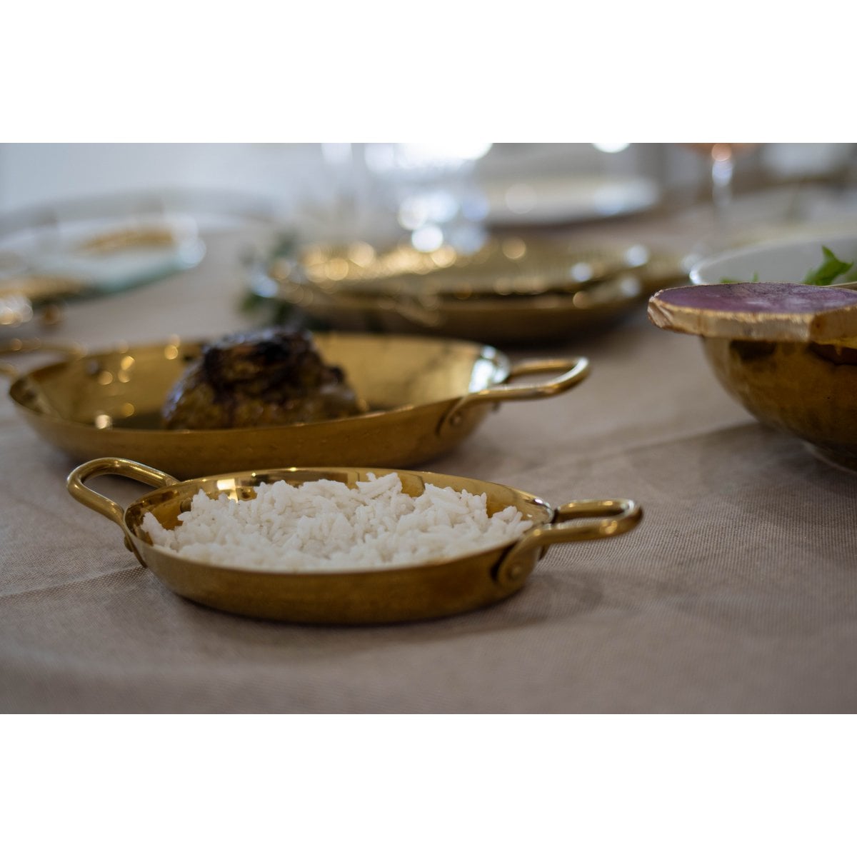 Mini golden oval saucepan 15x10.5x2.5cm
