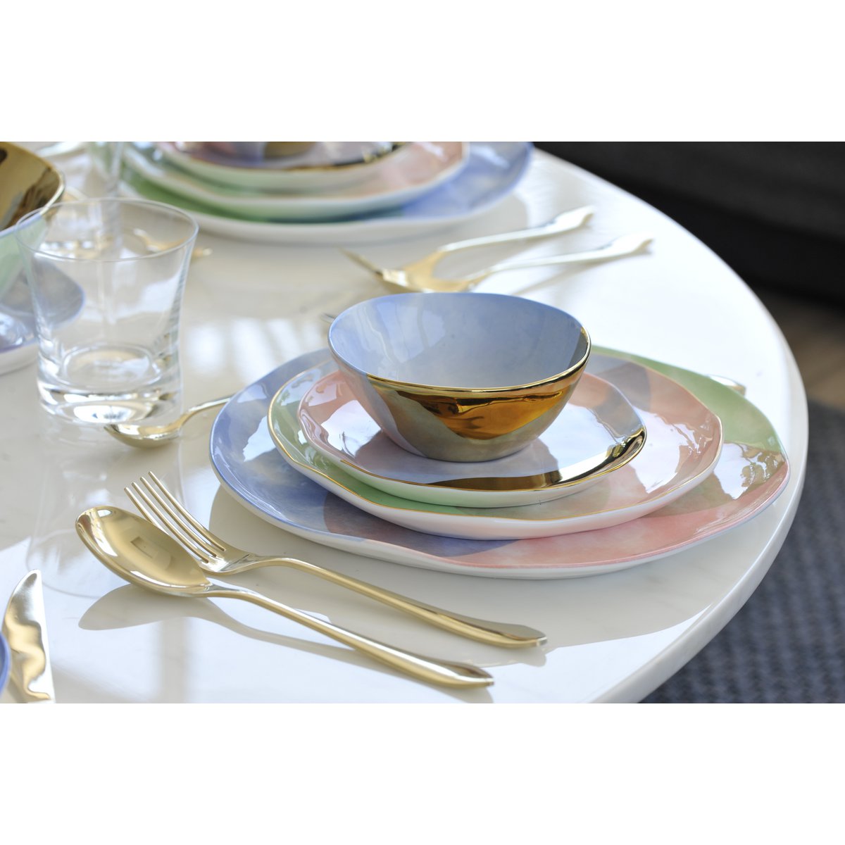 Assiette Plate Tricolor-Paradise