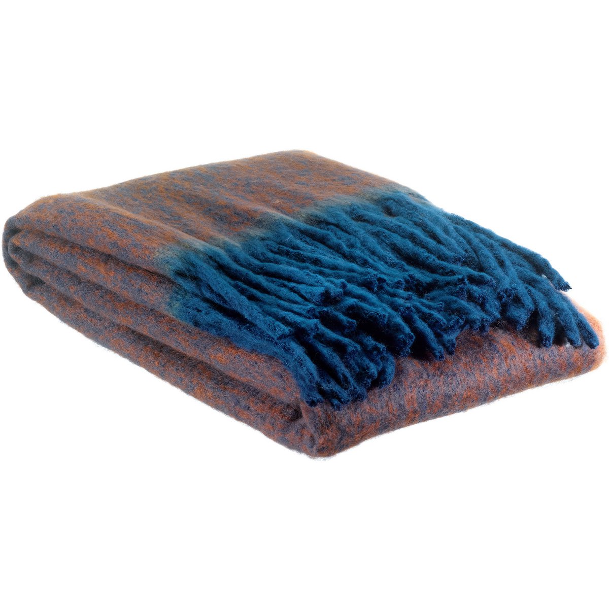 Recycled two-tone throw Isabel Cacao 130 x 160