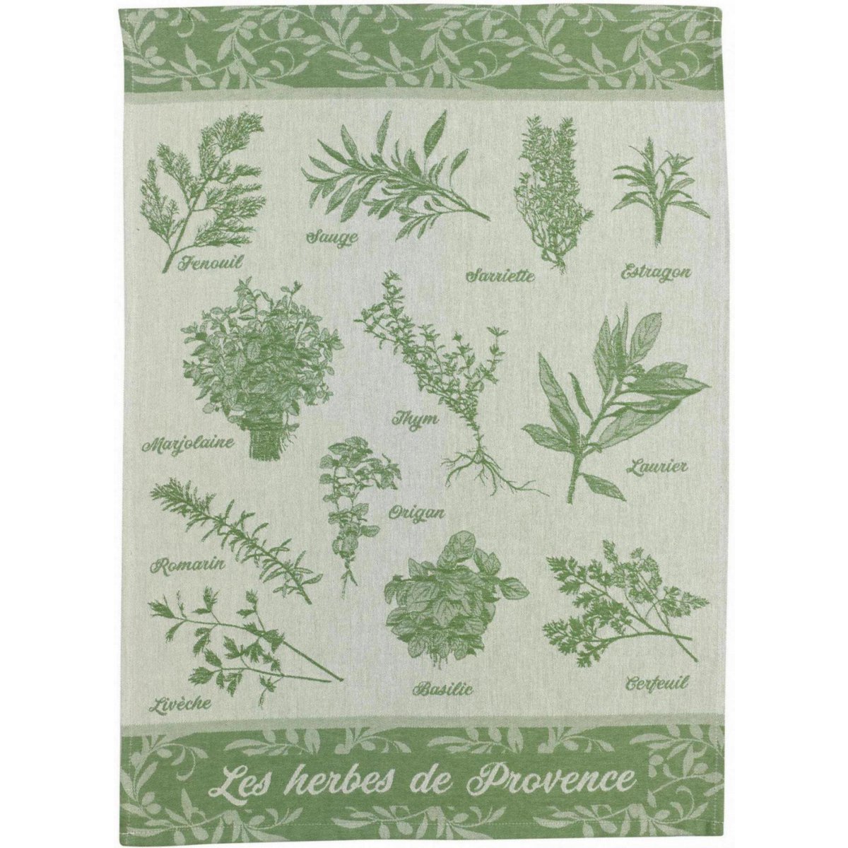 Jacquard teepecard from Provence green 50 x 70