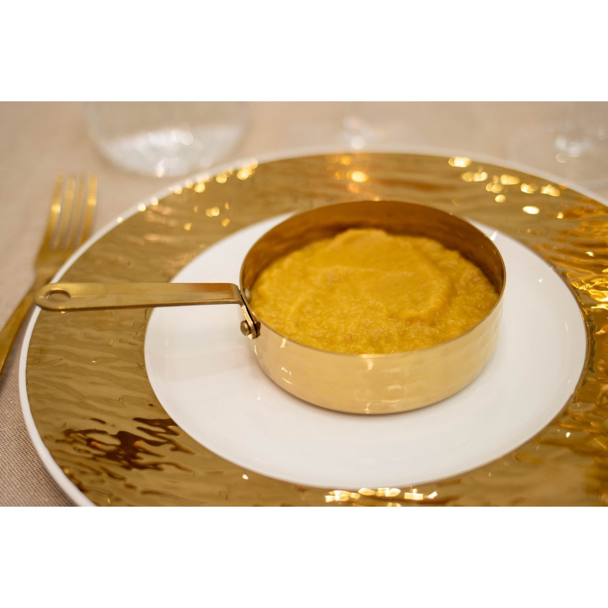 Mini golden saucepan 10.5x10.5x3.5cm