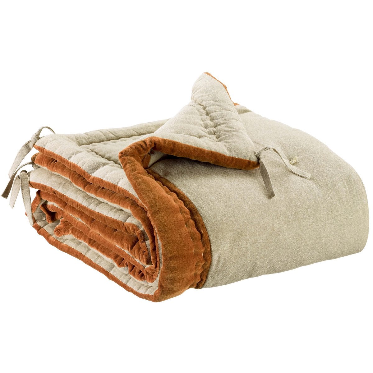Edredon Elise Chambray Rouille 80 x 180