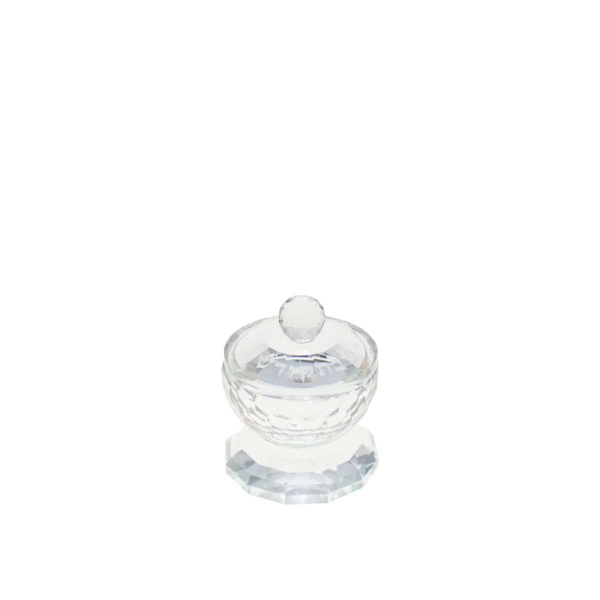 Transparent crystal -style salt shaker with lid