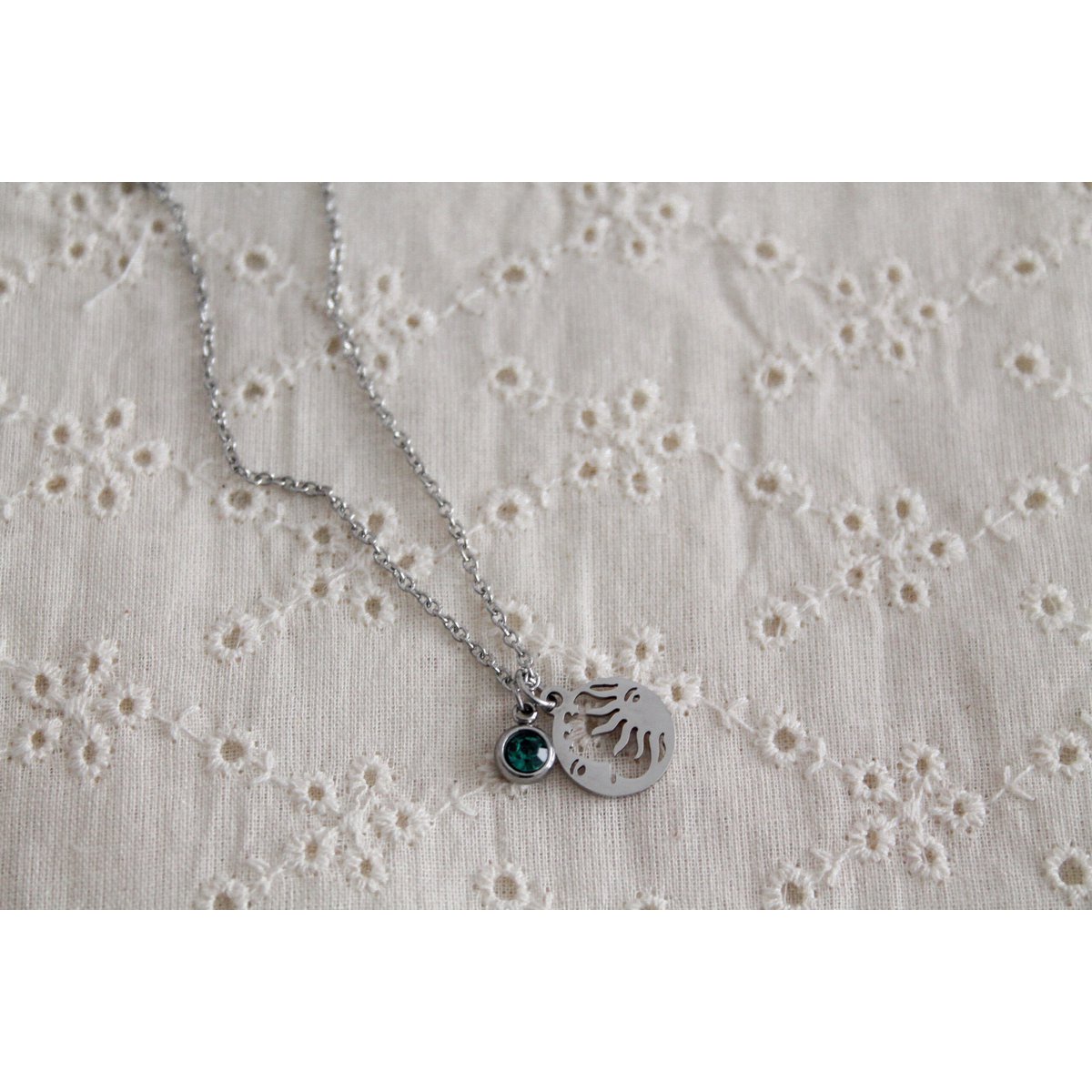 Necklace Moon & Sun Pendant - Silver