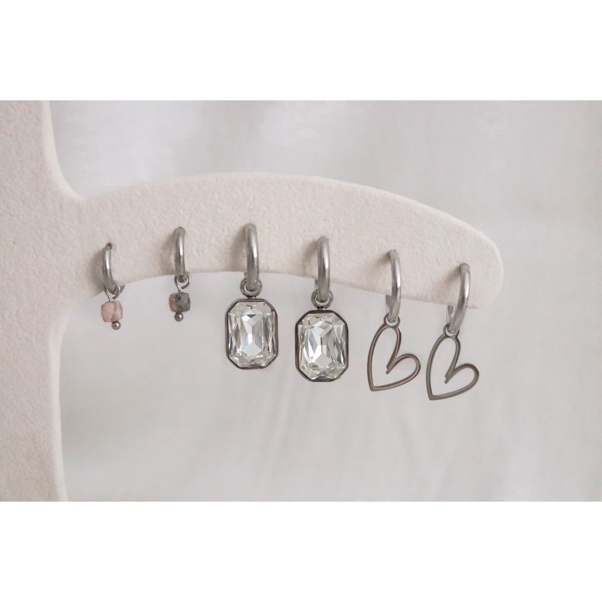 Rhodochrosite Earrings - Silver