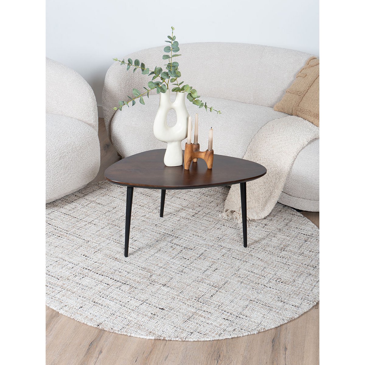 Rug Cross Beige – Round ø160 cm