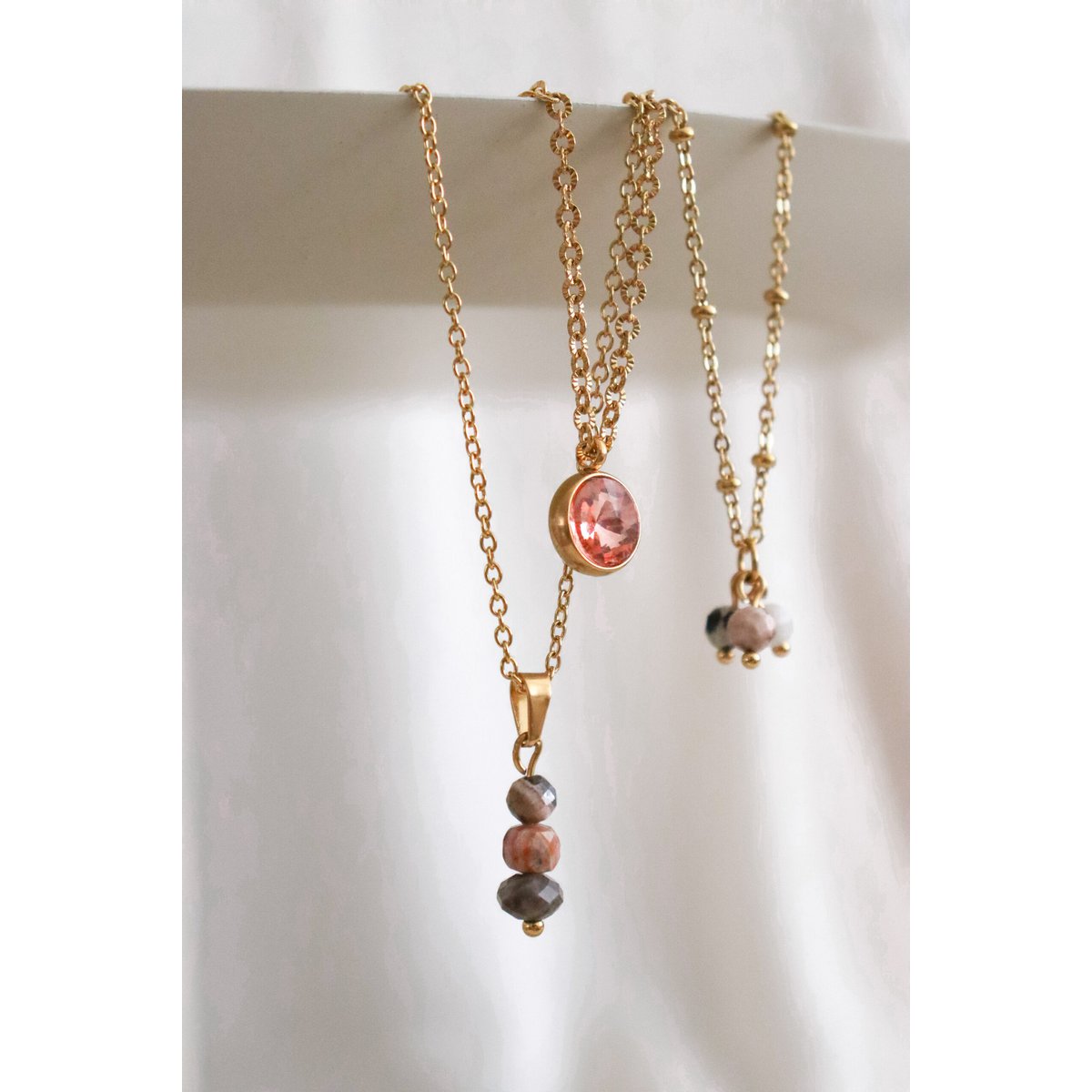 Energy Gemstone Necklace - Gold