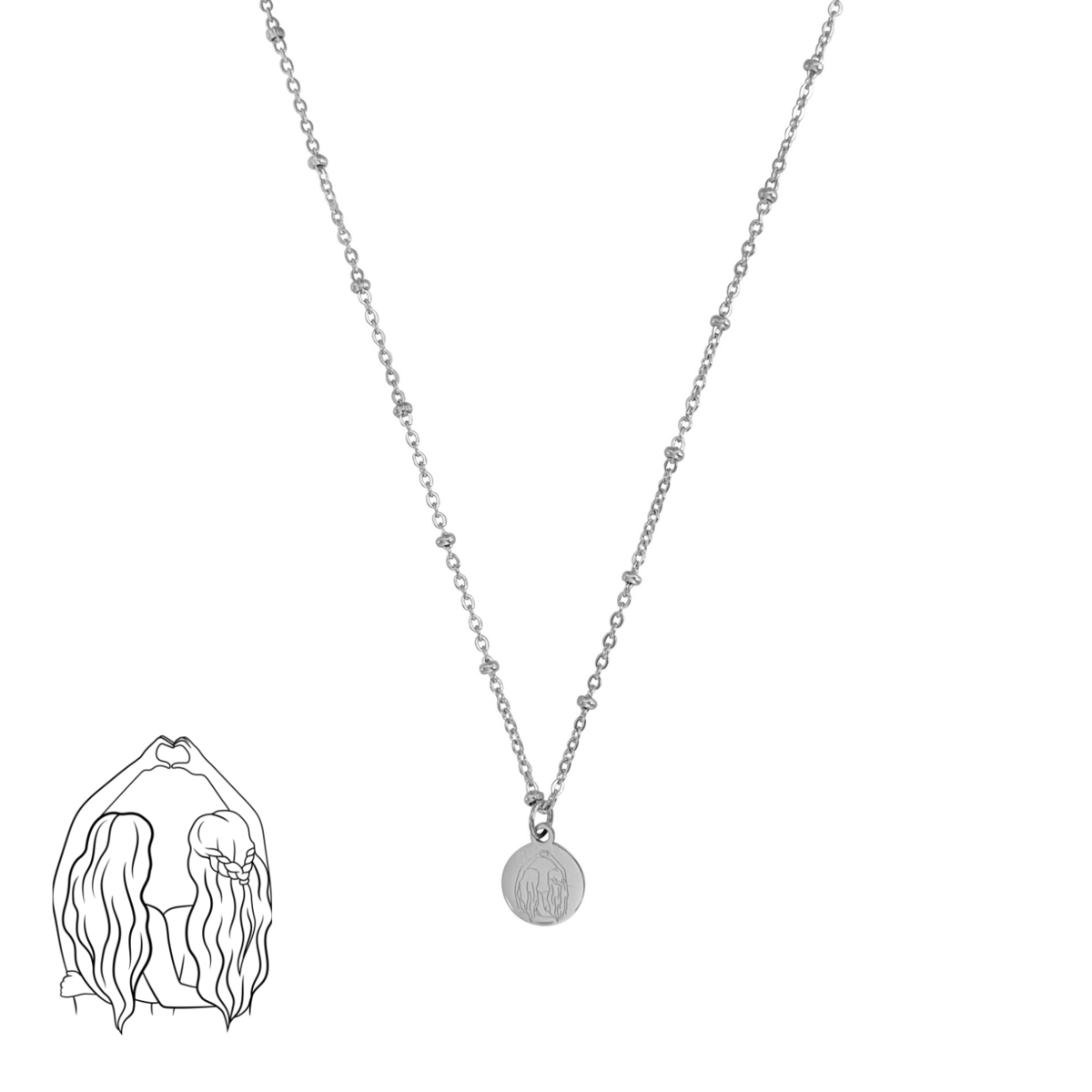 Best Friends Necklace - Silver