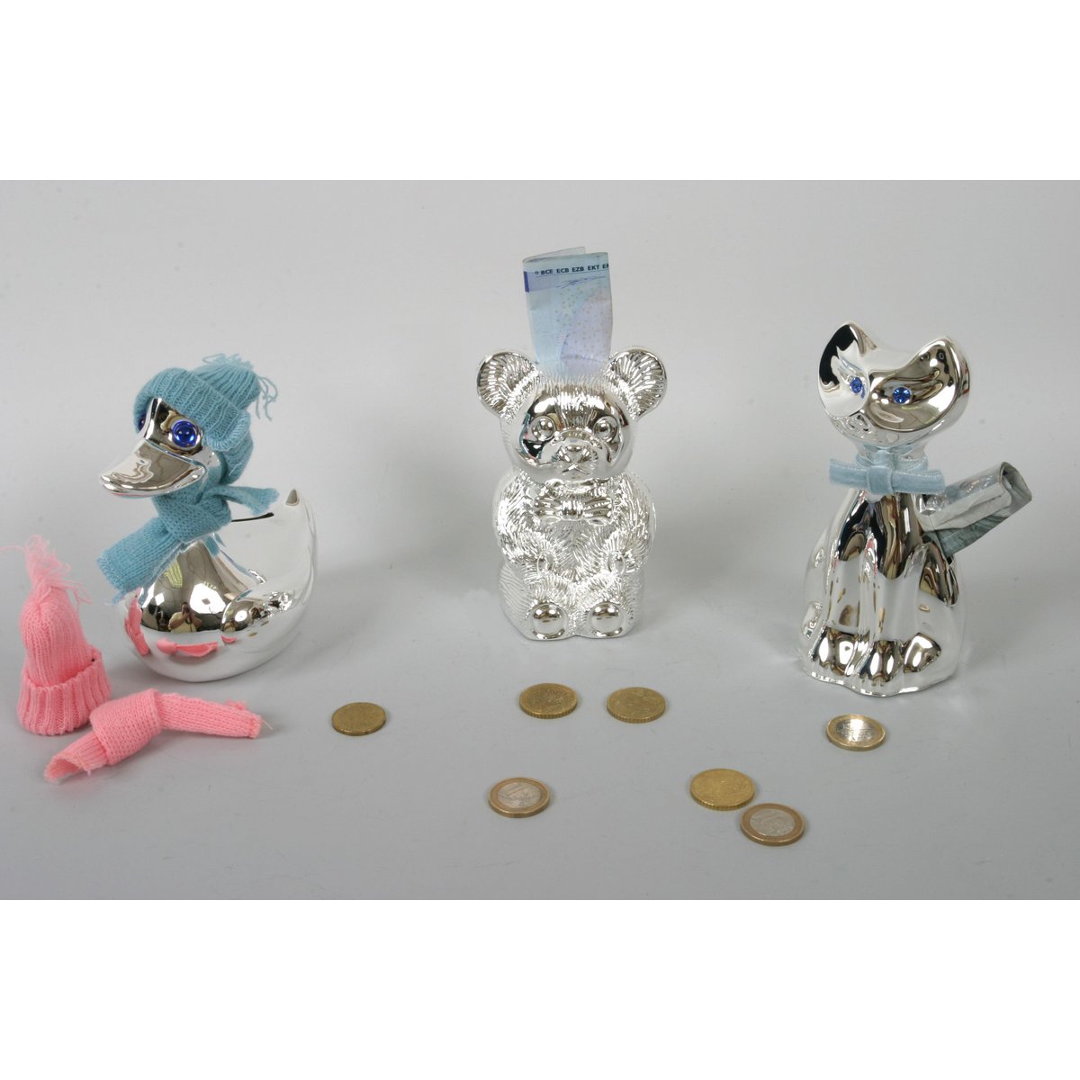 Tirelire canard bleu/rose