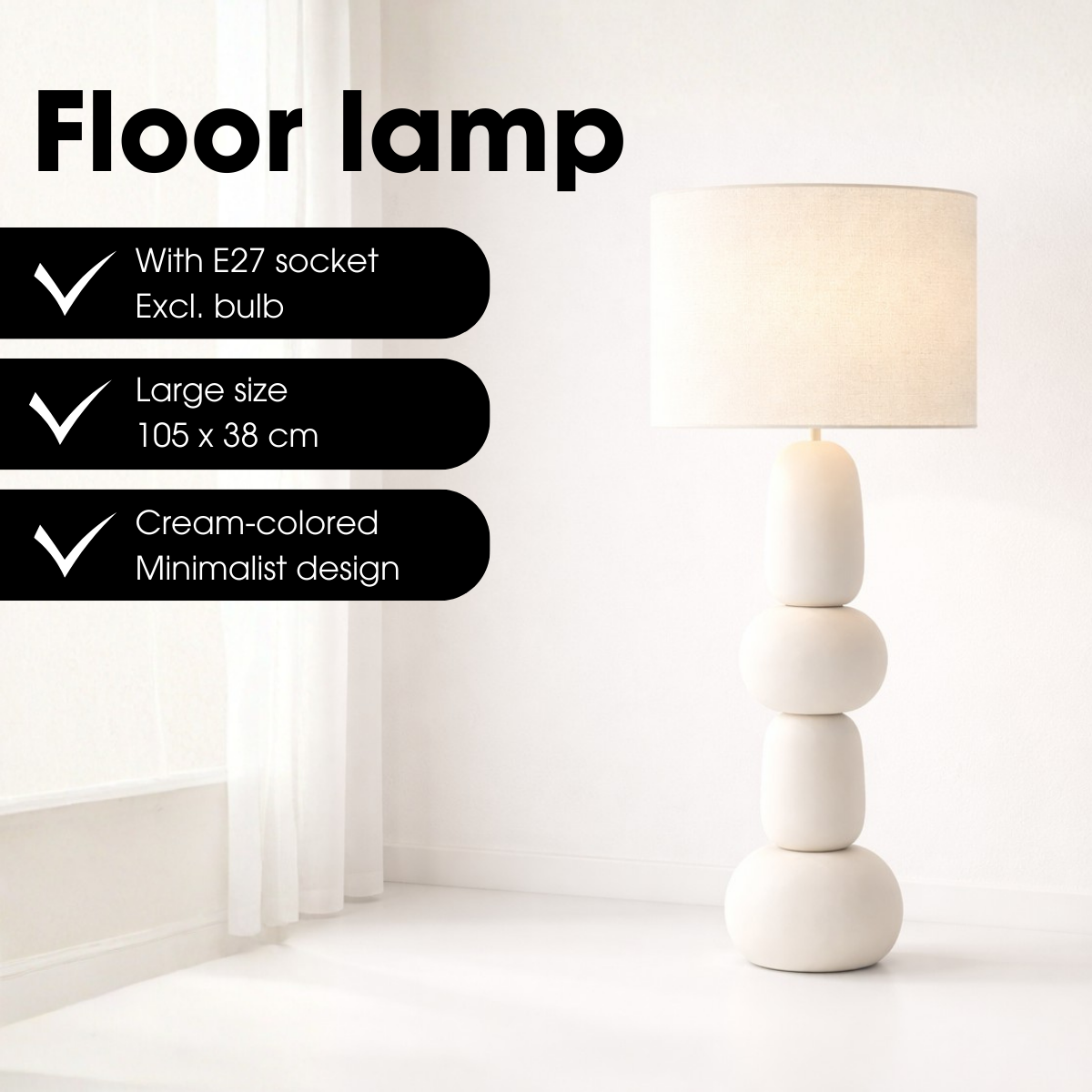 Floor lamp Menko Cream