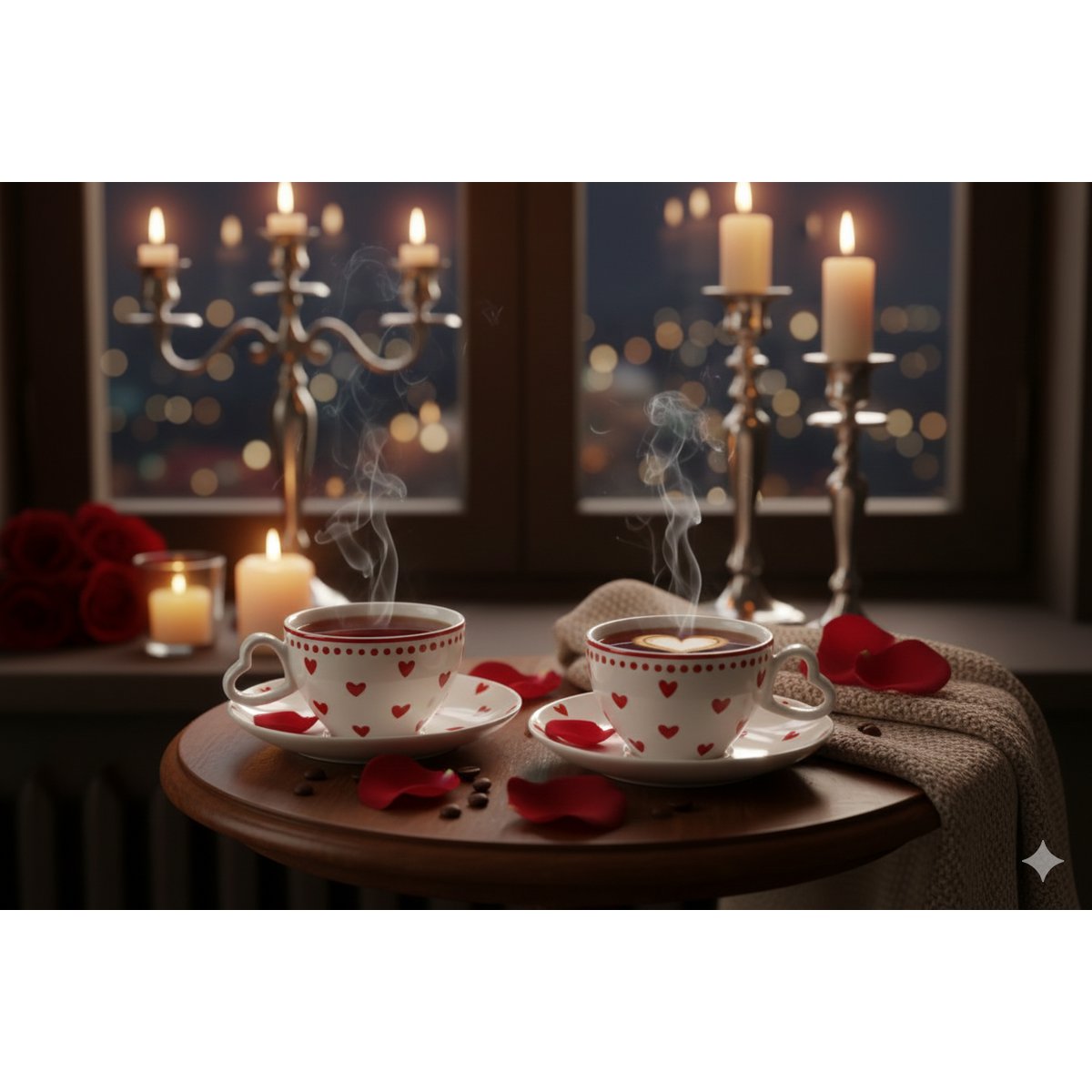 Heart tea cups and saucers - set of 2