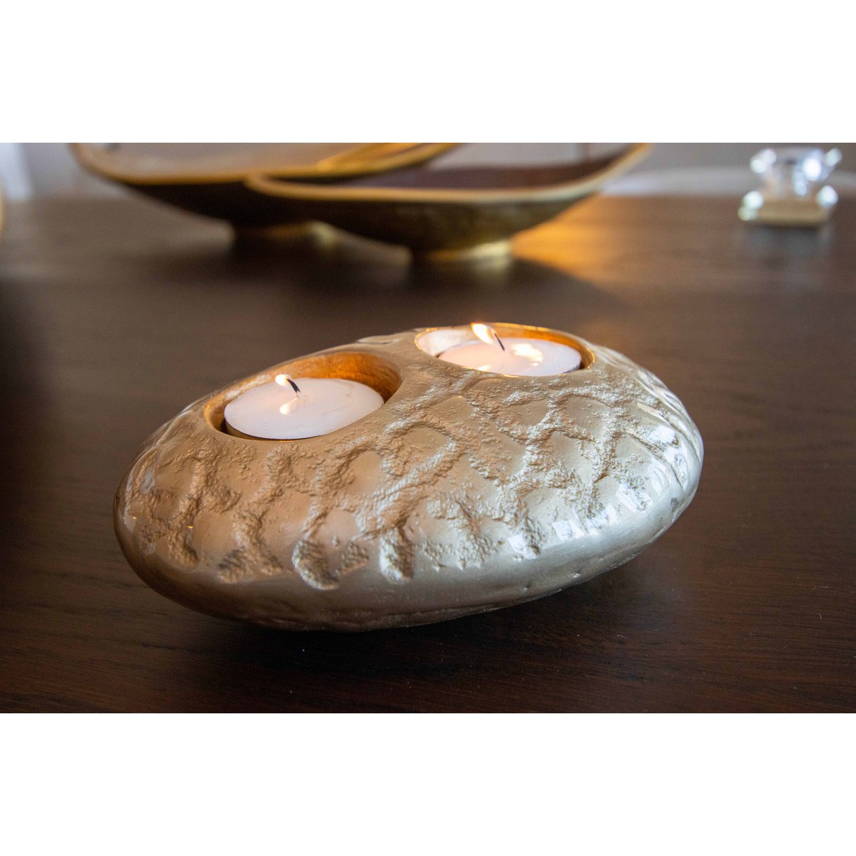 15x11x5.5cm double aluminum sand candle holder
