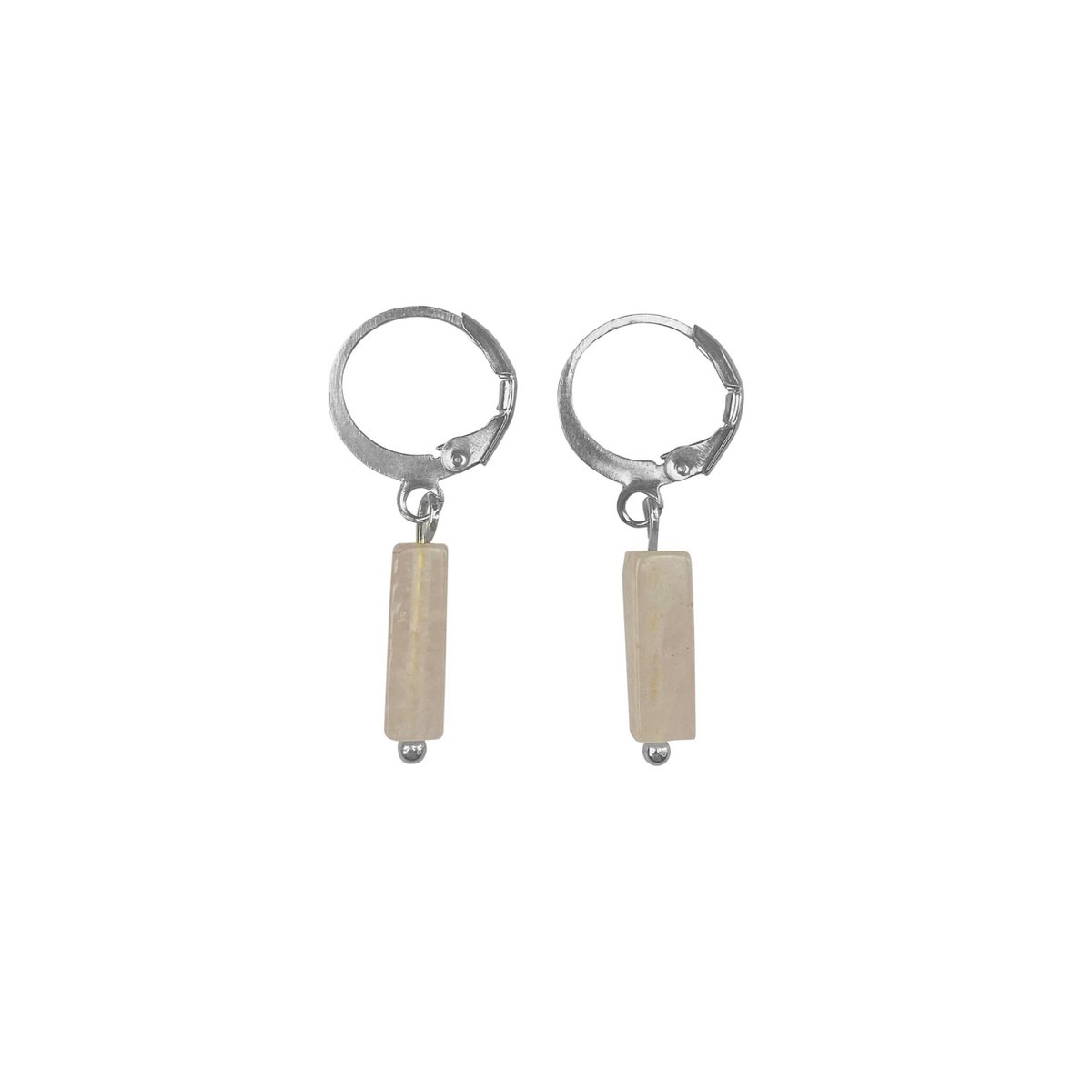 Earrings Rose Quartz - Silver