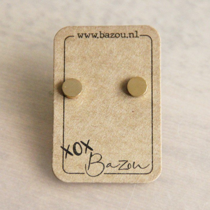 OS407 - Stainless steel ear studs round - gold