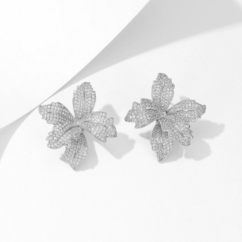 Dazzling Lily Flower Statement Earrings