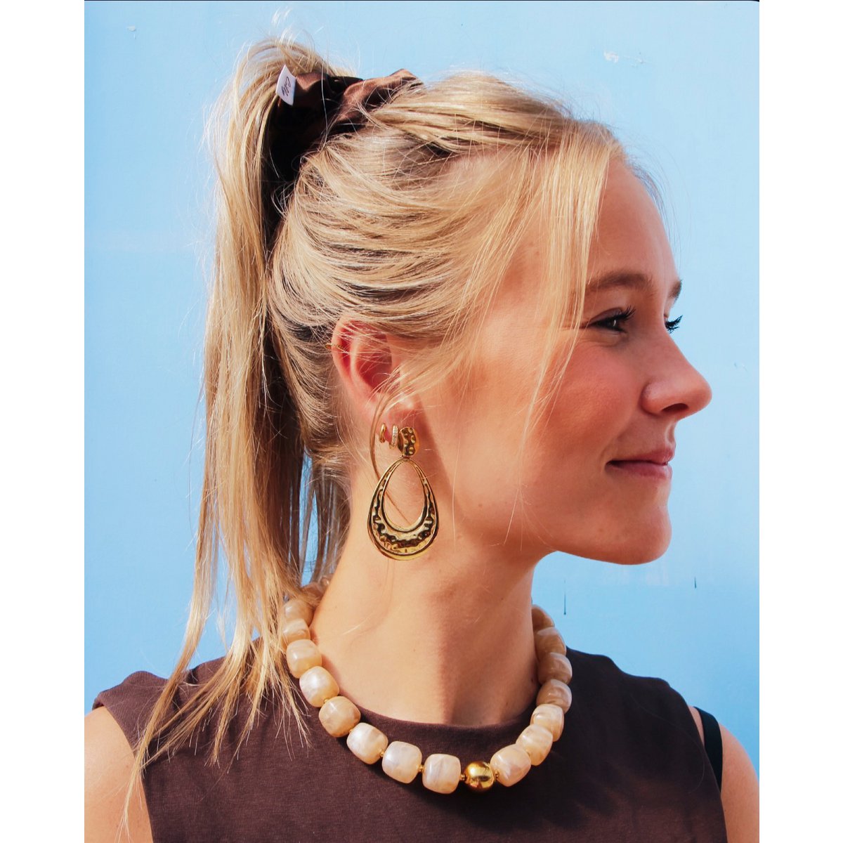 Statement earring crafted drop