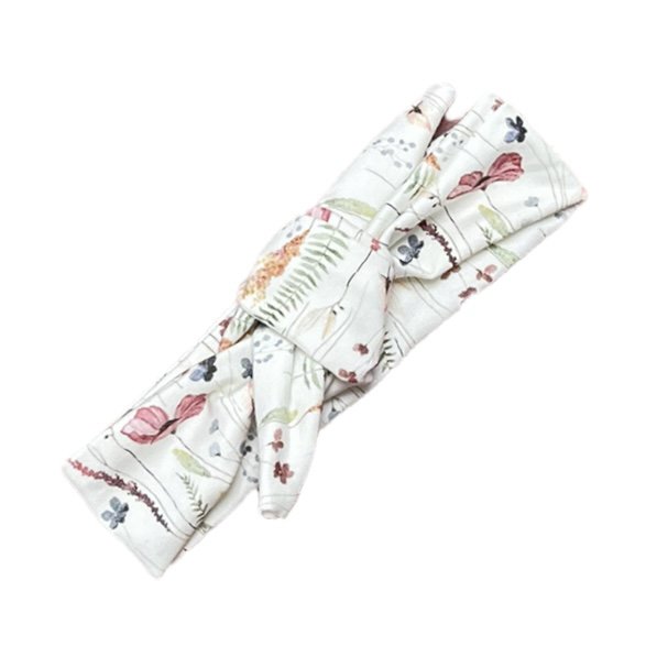 Button hair band poppy field