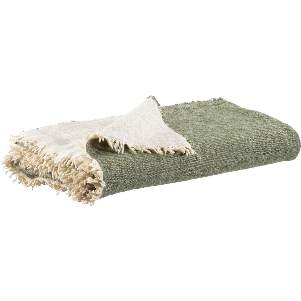 Bruna Khaki recycled blanket 130 x 180