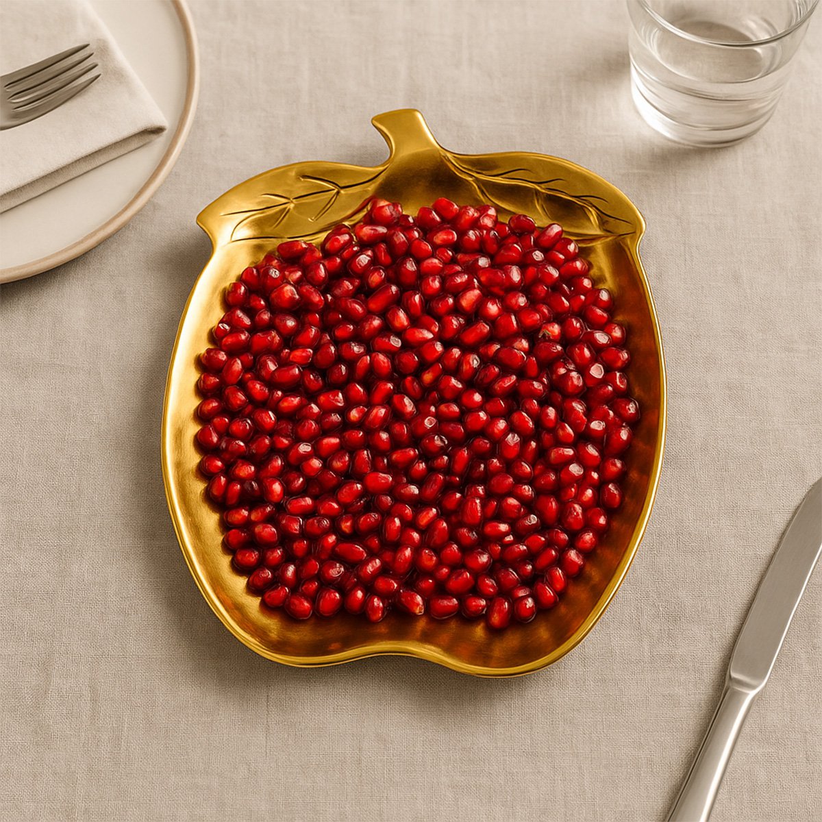 Small golden apple tray 32x26x2.5cm