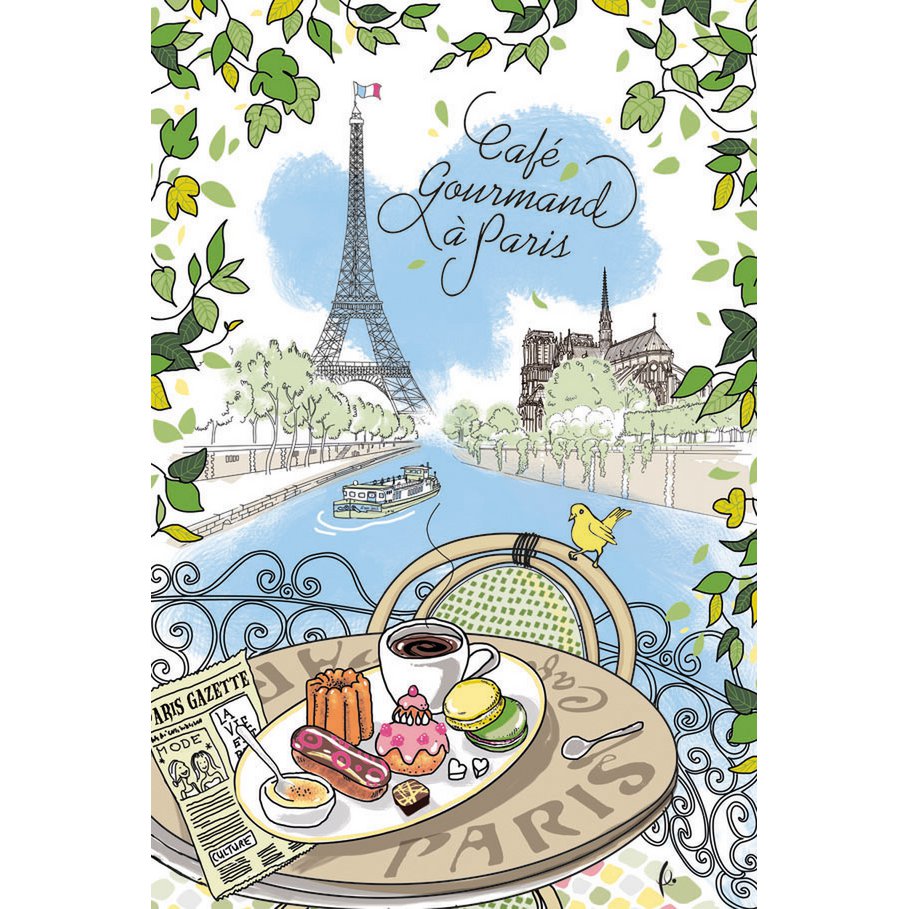 Cafe Gourmand Ecru tea towel 48 X 72