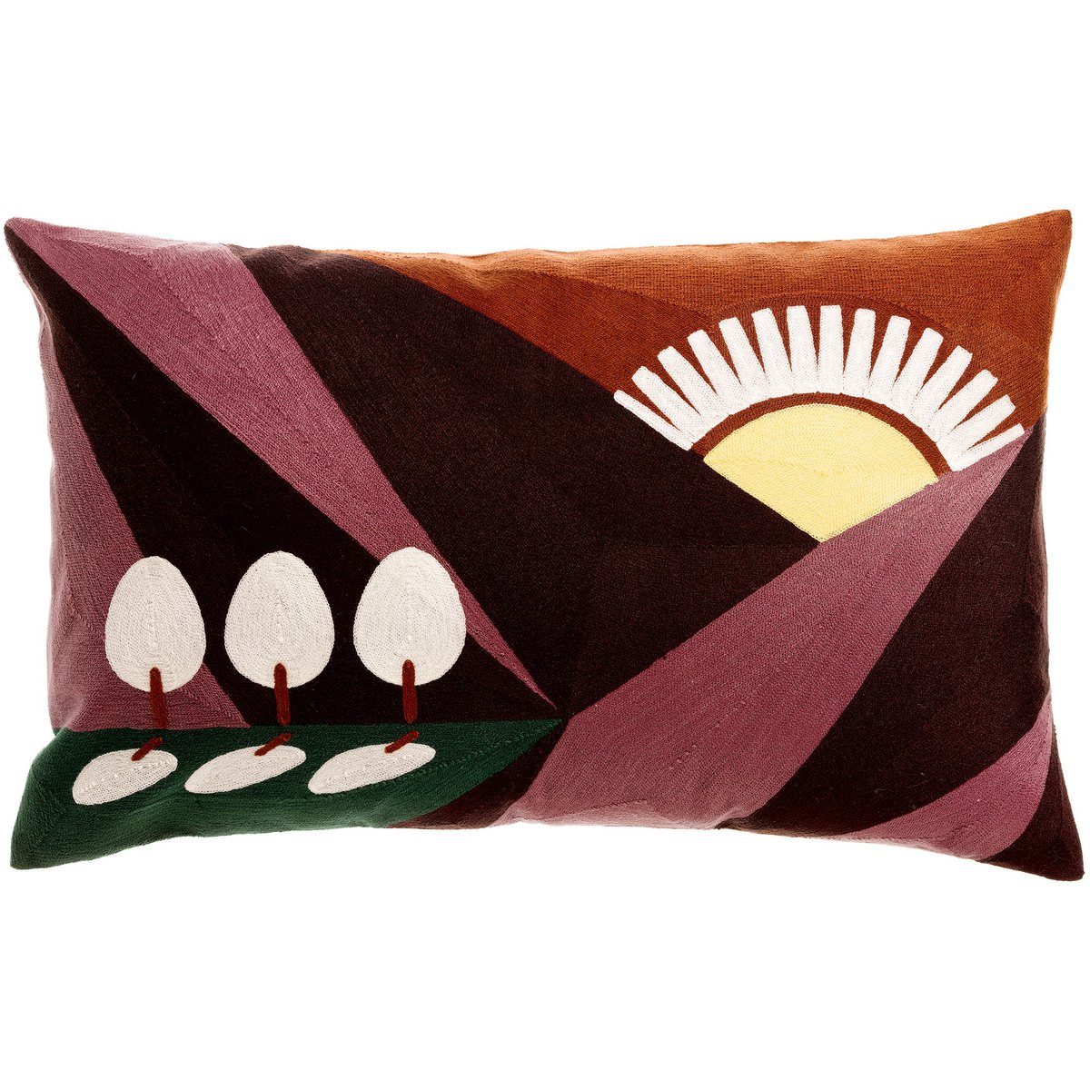 Coussin brodé Eol Bordeaux 40 x 65